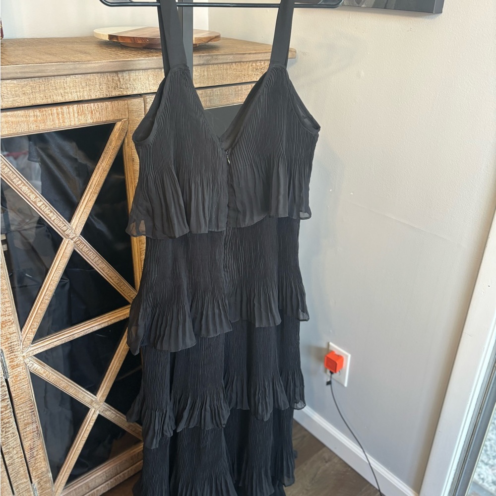Lulus Elegant Nature Black Pleated Sleeveless Tiered Maxi Dress - Picture 8 of 11